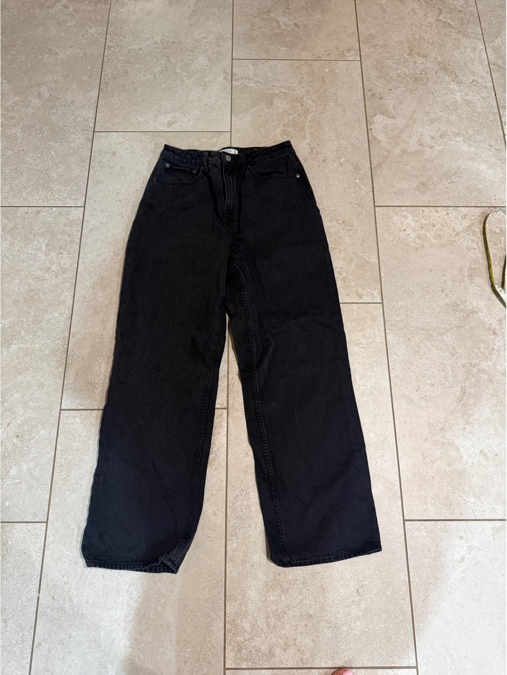 Abercrombie & Fitch AF High Rise loose fit wide leg jeans curve love 27 4 black